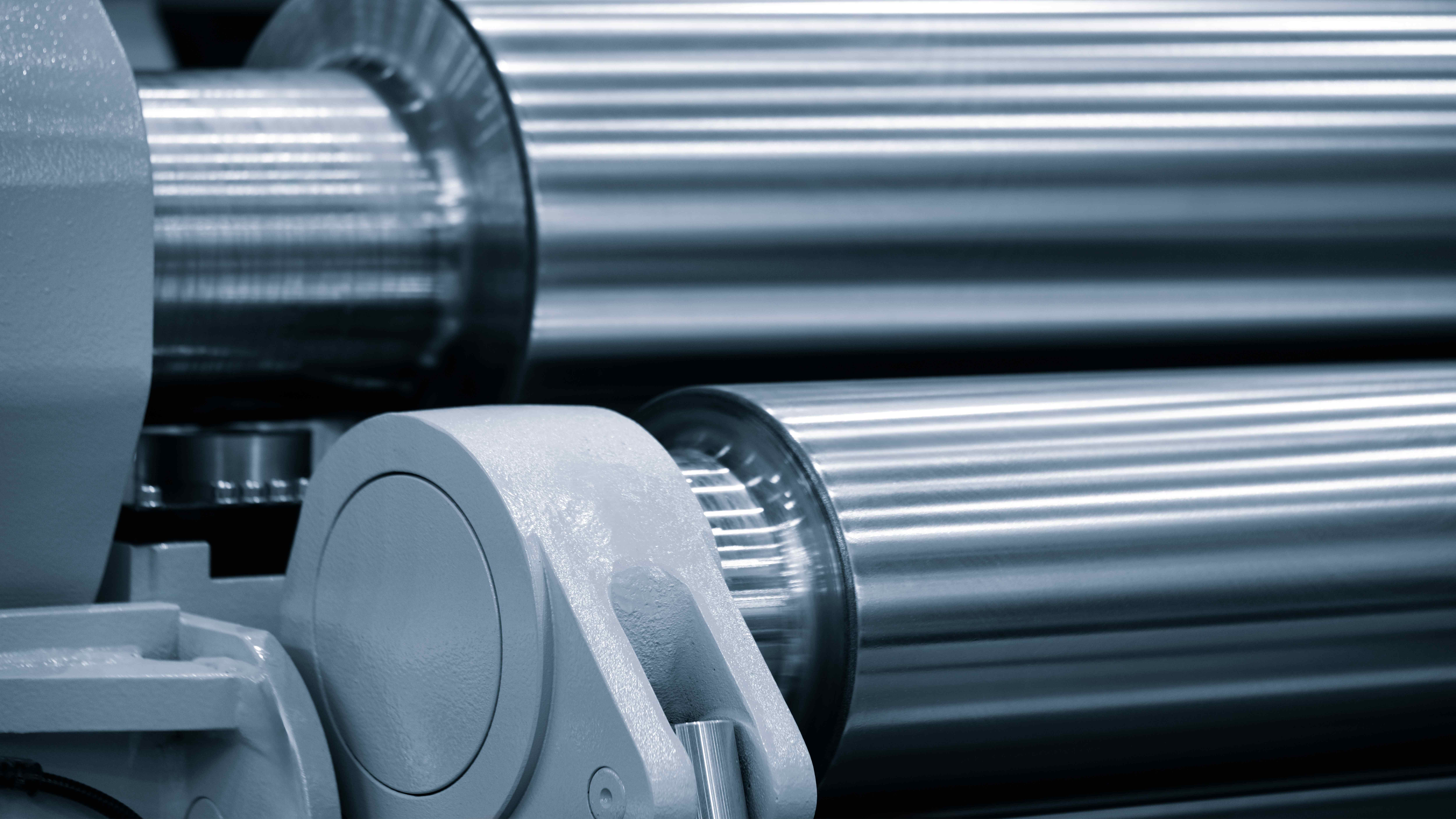 Steel forming machine rollers